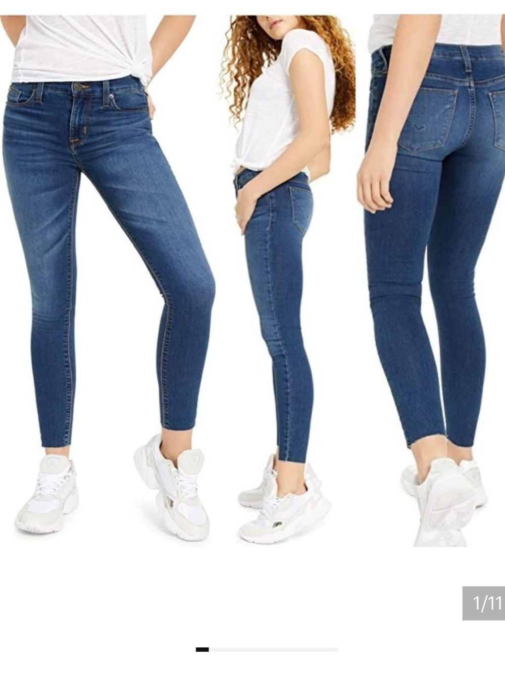 Hudson Blair Women's Skinny Ankle Jeans with Raw Hem. Size 27.